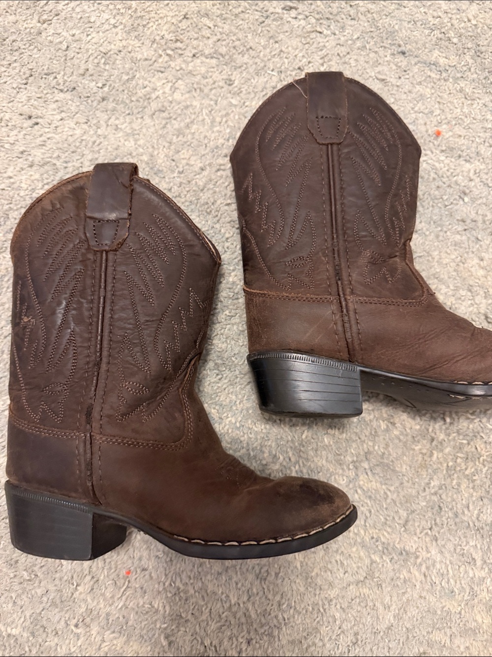 Old West Brown Kids Western Pull-On Boots